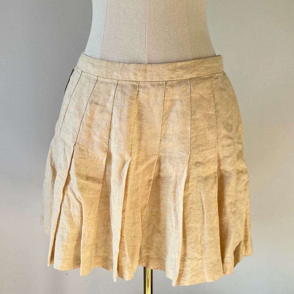 NWT Wilfred Orchard Linen Chambray Wheat Skirt (Size 10)